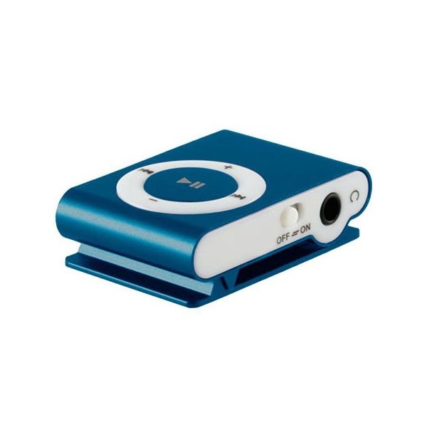 MINI LETTORE MP3 CON CLIP, SLOT MICRO SD E USCITA MICRO USB COLORE BLU