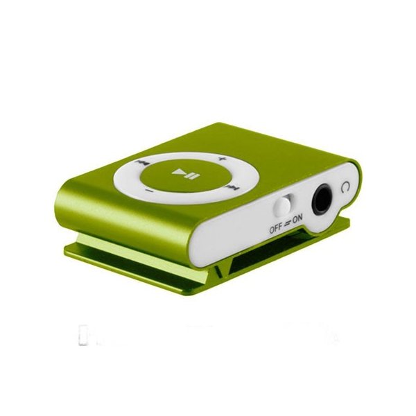 MINI LETTORE MP3 CON CLIP, SLOT MICRO SD E USCITA MINI USB COLORE VERDE