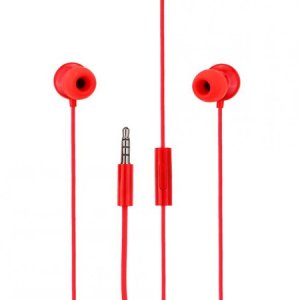 AURICOLARE STEREO con CONNETTORE JACK 3,5mm - GOMMINI E TASTO DI RISPOSTA COLORE ROSSO ORIGINALE NOKIA WH-208 BULK