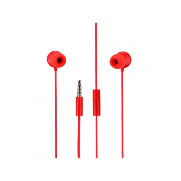 AURICOLARE STEREO con CONNETTORE JACK 3,5mm - GOMMINI E TASTO DI RISPOSTA COLORE ROSSO ORIGINALE NOKIA WH-208 BULK