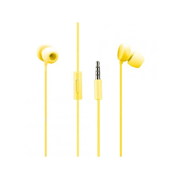 AURICOLARE STEREO con CONNETTORE JACK 3,5mm - GOMMINI E TASTO DI RISPOSTA COLORE GIALLO ORIGINALE NOKIA WH-208 BULK