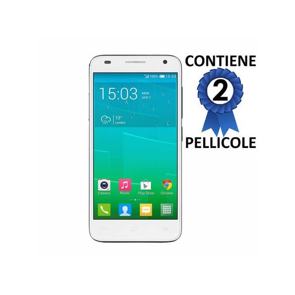 PELLICOLA PROTEGGI DISPLAY per ALCATEL ONE TOUCH 6036 IDOL 2 MINI S CONFEZIONE 2 PEZZI