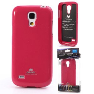 CUSTODIA GEL TPU SILICONE per SAMSUNG I9190 GALAXY S4 MINI COLORE FUCSIA LUCIDO CON GLITTER ALTA QUALITA' MERCURY BLISTER