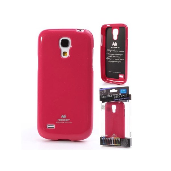 CUSTODIA GEL TPU SILICONE per SAMSUNG I9190 GALAXY S4 MINI COLORE FUCSIA LUCIDO CON GLITTER ALTA QUALITA' MERCURY BLISTER