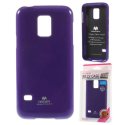 CUSTODIA GEL TPU SILICONE per SAMSUNG G800 GALAXY S5 MINI COLORE VIOLA LUCIDO CON GLITTER ALTA QUALITA' MERCURY BLISTER