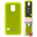 CUSTODIA GEL TPU SILICONE per SAMSUNG G800 GALAXY S5 MINI COLORE VERDE LUCIDO CON GLITTER ALTA QUALITA' MERCURY BLISTER