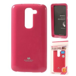 CUSTODIA GEL TPU SILICONE per LG G2 MINI COLORE FUCSIA LUCIDO CON GLITTER ALTA QUALITA' MERCURY BLISTER