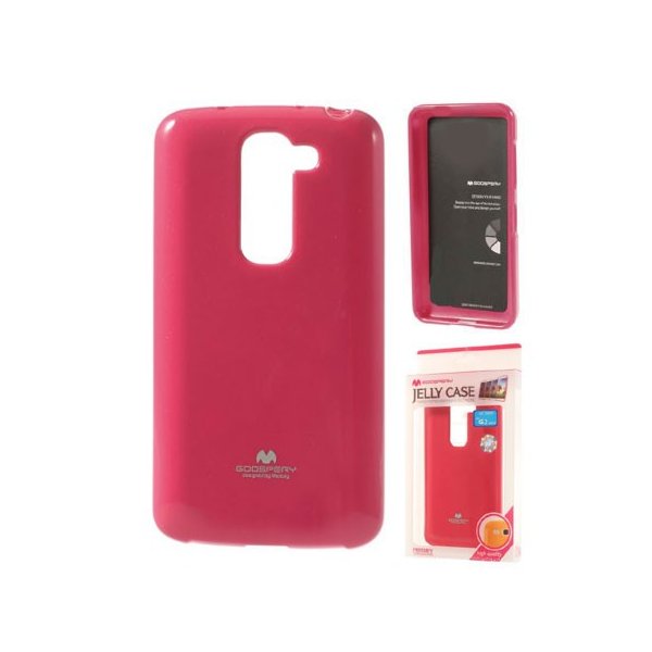 CUSTODIA GEL TPU SILICONE per LG G2 MINI COLORE FUCSIA LUCIDO CON GLITTER ALTA QUALITA' MERCURY BLISTER