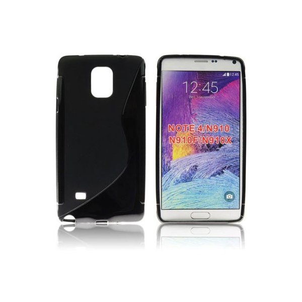 CUSTODIA GEL TPU SILICONE DOUBLE per SAMSUNG GALAXY NOTE 4 COLORE NERO