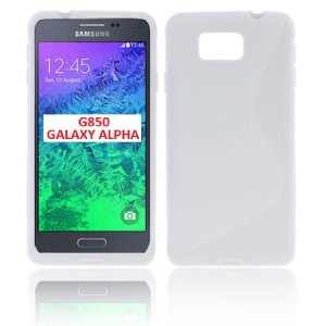 CUSTODIA GEL TPU SILICONE DOUBLE per SAMSUNG G850 GALAXY ALPHA COLORE BIANCO