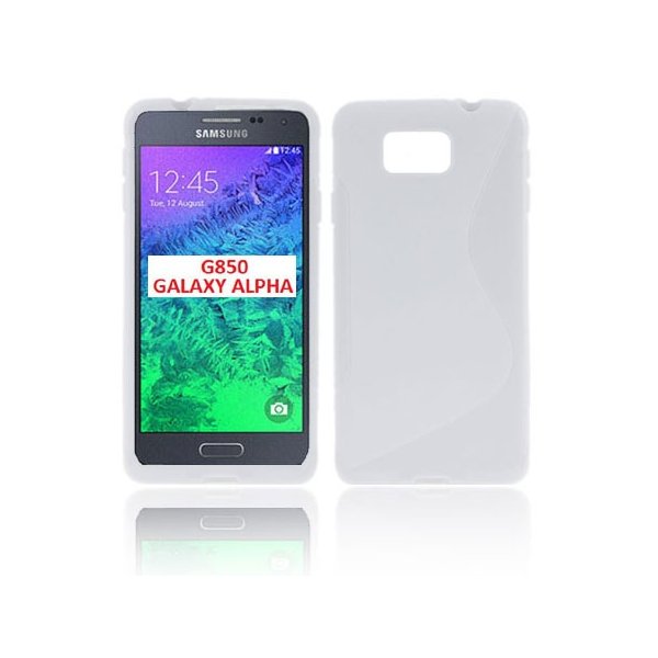 CUSTODIA GEL TPU SILICONE DOUBLE per SAMSUNG G850 GALAXY ALPHA COLORE BIANCO