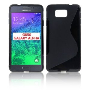 CUSTODIA GEL TPU SILICONE DOUBLE per SAMSUNG G850 GALAXY ALPHA COLORE NERO