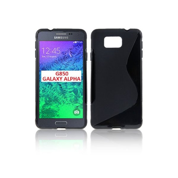 CUSTODIA GEL TPU SILICONE DOUBLE per SAMSUNG G850 GALAXY ALPHA COLORE NERO