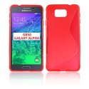 CUSTODIA GEL TPU SILICONE DOUBLE per SAMSUNG G850 GALAXY ALPHA COLORE ROSSO