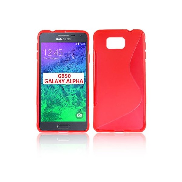 CUSTODIA GEL TPU SILICONE DOUBLE per SAMSUNG G850 GALAXY ALPHA COLORE ROSSO