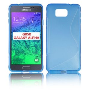 CUSTODIA GEL TPU SILICONE DOUBLE per SAMSUNG G850 GALAXY ALPHA COLORE BLU