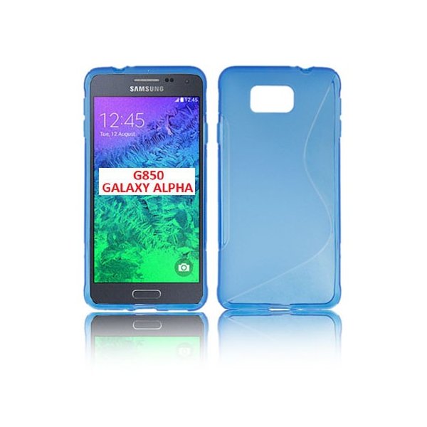 CUSTODIA GEL TPU SILICONE DOUBLE per SAMSUNG G850 GALAXY ALPHA COLORE BLU