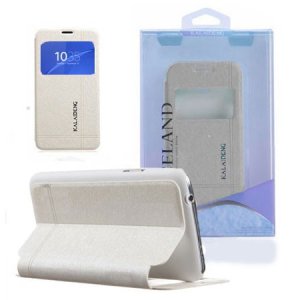 CUSTODIA FLIP ORIZZONTALE per SONY XPERIA Z3 COMPACT D5803, D5833 CON STAND E FINESTRA ID COLORE BIANCO ICELAND II