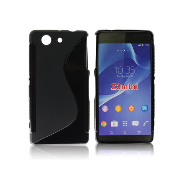 CUSTODIA GEL TPU SILICONE DOUBLE per SONY XPERIA Z3 COMPACT D5803, D5833 COLORE NERO