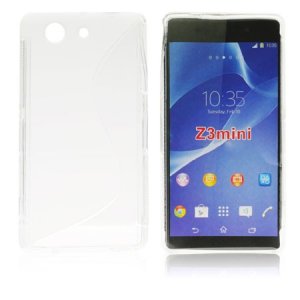 CUSTODIA GEL TPU SILICONE DOUBLE per SONY XPERIA Z3 COMPACT D5803, D5833 COLORE BIANCO-TRASPARENTE