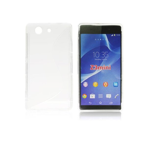 CUSTODIA GEL TPU SILICONE DOUBLE per SONY XPERIA Z3 COMPACT D5803, D5833 COLORE BIANCO-TRASPARENTE