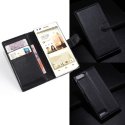 CUSTODIA FLIP ORIZZONTALE PELLE per HUAWEI ASCEND G6 LTE 4G, ASCEND P7 MINI CON STAND E TASCHE PORTA CARTE COLORE NERO