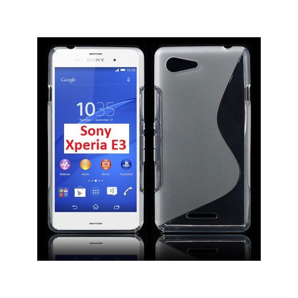 CUSTODIA GEL TPU SILICONE DOUBLE per SONY XPERIA E3 COLORE BIANCO-TRASPARENTE