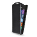 CUSTODIA FLIP VERTICALE PELLE per NOKIA LUMIA 730 DUAL SIM, LUMIA 735 COLORE NERO