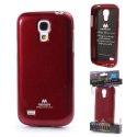 CUSTODIA GEL TPU SILICONE per SAMSUNG I9190 GALAXY S4 MINI COLORE ROSSO LUCIDO CON GLITTER ALTA QUALITA' MERCURY BLISTER