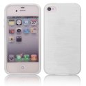 CUSTODIA TPU SILICONE per APPLE IPHONE 4, 4s COLORE BIANCO EFFETTO METALLICO