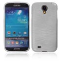 CUSTODIA TPU SILICONE per SAMSUNG I9500 GALAXY S4, I9502, I9505 COLORE BIANCO EFFETTO METALLICO