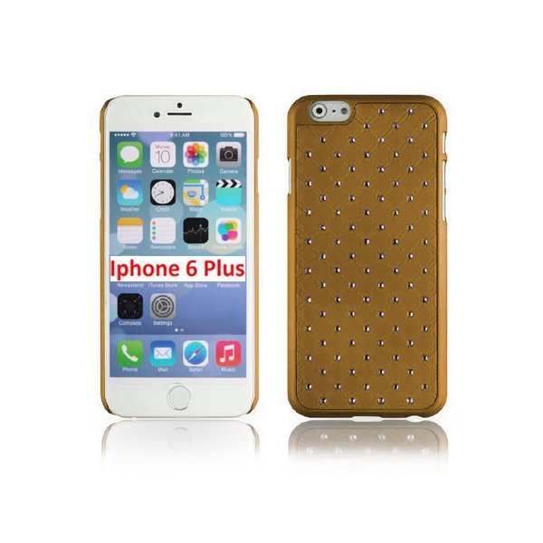 CUSTODIA RIGIDA CON BRILLANTINI per APPLE IPHONE 6 PLUS, IPHONE 6S PLUS 5.5" POLLICI  COLORE ORO