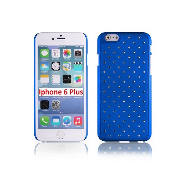 CUSTODIA RIGIDA CON BRILLANTINI per APPLE IPHONE 6 PLUS, IPHONE 6S PLUS 5.5" POLLICI  COLORE BLU