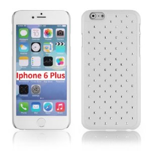 CUSTODIA RIGIDA CON BRILLANTINI per APPLE IPHONE 6 PLUS, IPHONE 6S PLUS 5.5" POLLICI COLORE BIANCO