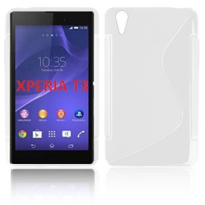 CUSTODIA GEL TPU SILICONE DOUBLE per SONY XPERIA T3 D5102, D5103, D5106 COLORE BIANCO