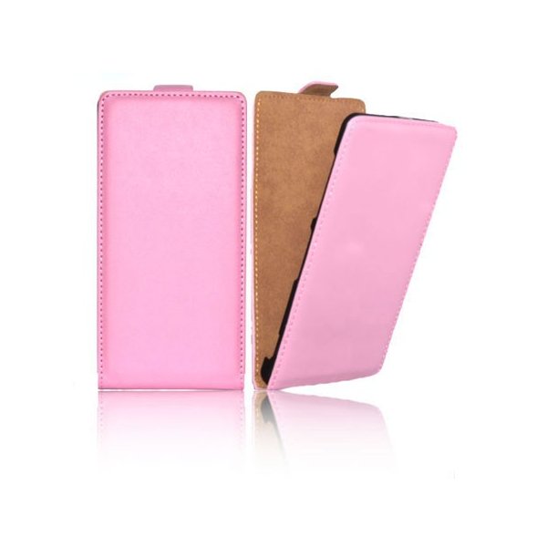 CUSTODIA FLIP VERTICALE SLIM PELLE per SAMSUNG G800 GALAXY S5 MINI COLORE ROSA