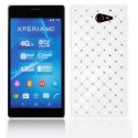 CUSTODIA BACK RIGIDA CON BRILLANTINI per SONY XPERIA M2 COLORE BIANCO