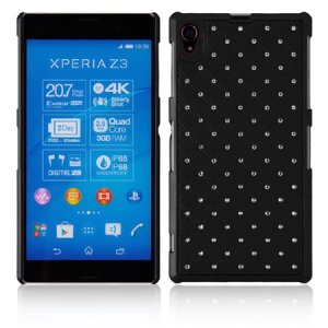 CUSTODIA BACK RIGIDA CON BRILLANTINI per SONY XPERIA Z3 COLORE NERO