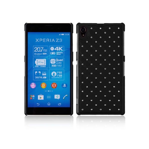 CUSTODIA BACK RIGIDA CON BRILLANTINI per SONY XPERIA Z3 COLORE NERO