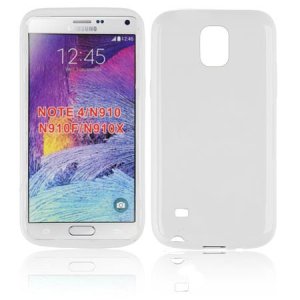 CUSTODIA GEL TPU SILICONE LUCIDA per SAMSUNG GALAXY NOTE 4 COLORE BIANCO