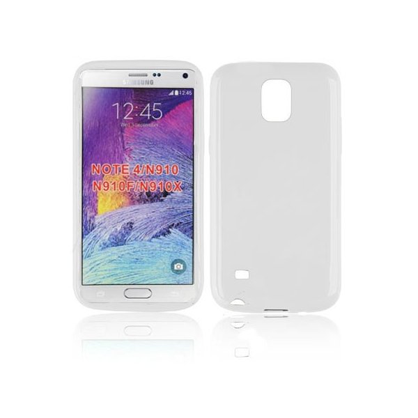 CUSTODIA GEL TPU SILICONE LUCIDA per SAMSUNG GALAXY NOTE 4 COLORE BIANCO