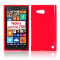 CUSTODIA GEL TPU SILICONE LUCIDA per NOKIA LUMIA 730 DUAL SIM, LUMIA 735 COLORE ROSSO