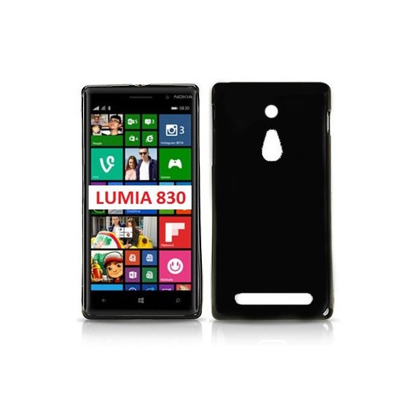 CUSTODIA GEL TPU SILICONE LUCIDA per NOKIA LUMIA 830 COLORE NERO