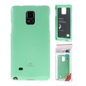 CUSTODIA GEL TPU SILICONE per SAMSUNG N910 GALAXY NOTE 4 COLORE VERDE ACQUA LUCIDO CON GLITTER ALTA QUALITA' MERCURY BLISTER