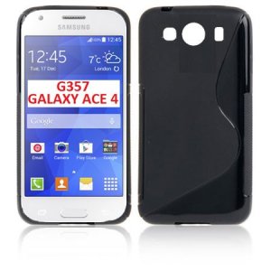 CUSTODIA GEL TPU SILICONE DOUBLE per SAMSUNG G357 GALAXY ACE 4  COLORE NERO