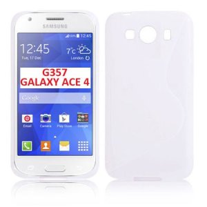 CUSTODIA GEL TPU SILICONE DOUBLE per SAMSUNG G357 GALAXY ACE 4  COLORE BIANCO