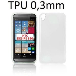 CUSTODIA GEL TPU SILICONE ULTRA SLIM 0,3mm per HTC DESIRE 820 COLORE BIANCO TRASPARENTE