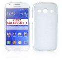 CUSTODIA GEL TPU SILICONE per SAMSUNG G357 GALAXY ACE 4  COLORE BIANCO-TRASPARENTE