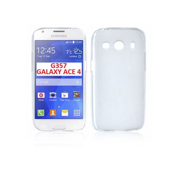 CUSTODIA GEL TPU SILICONE per SAMSUNG G357 GALAXY ACE 4  COLORE BIANCO-TRASPARENTE