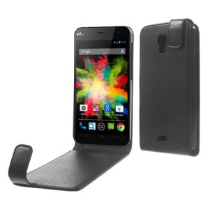 CUSTODIA FLIP VERTICALE PELLE per WIKO BLOOM COLORE NERO